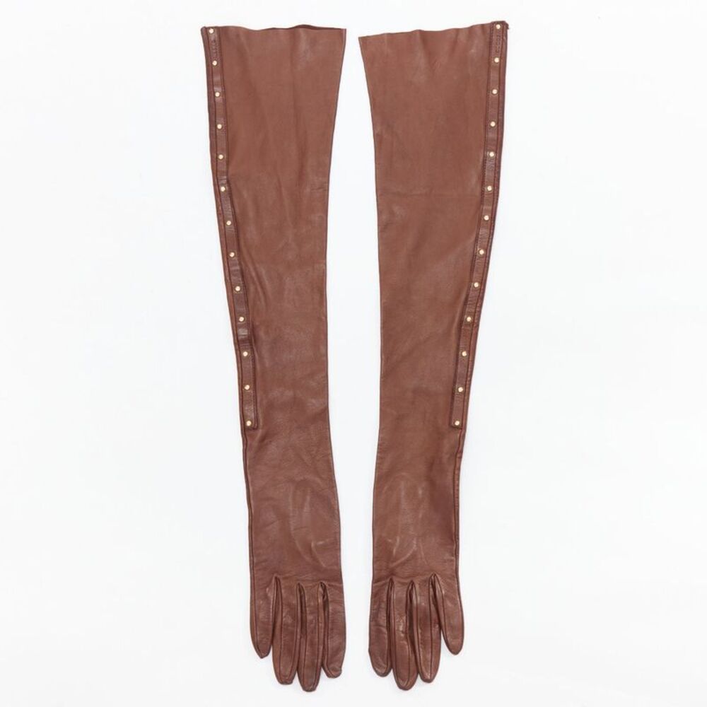 Gucci Studs Leather Opera Gloves